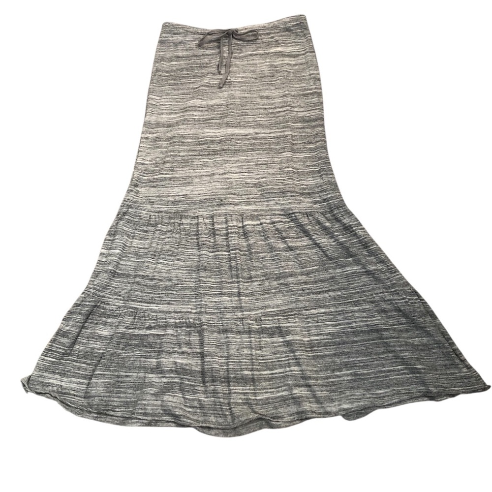 Y2K Hard Tail Gray & White Marbled Flowy Knit Maxi Skirt Size L